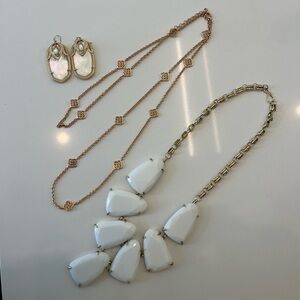 Elegant White and Gold Jewelry Set